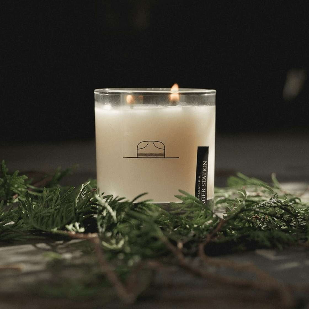 BALSAM FIR CANDLE 11 OZ ROCKS GLASS - RANGER STATION - INDIEHOUSE modern fragrances