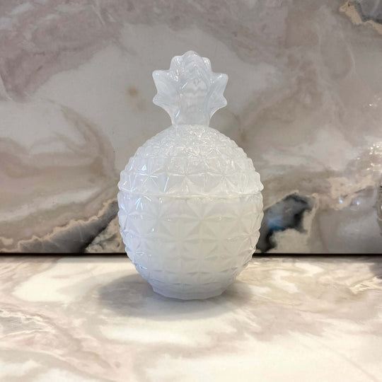 Glass pineapple moisturizing massage oil candle white