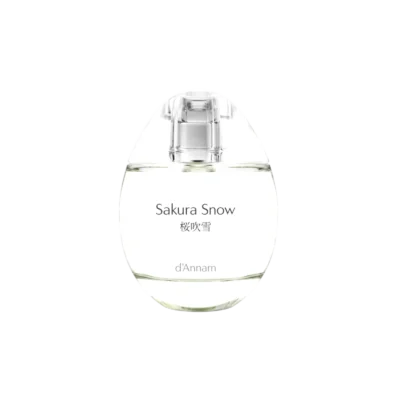 Sakura Snow by d’Annam – ethereal floral fragrance with cherry blossom, white tea, rice powder, sandalwood, and musk.