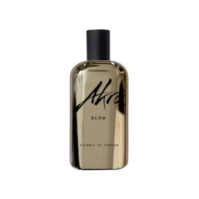 AKRO Glow Eau de Parfum—pink pepper, rose, and incense with benzoin and vanilla in a warm, sensual ambery fragrance.