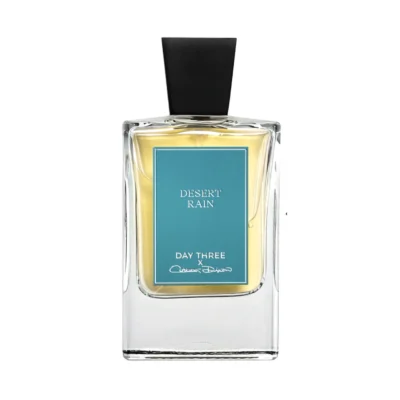 Desert Rain by Day Three Fragrances – fresh woody-aromatic fragrance with juniper, cactus blossom, green tea, leather & sandalwood evoking rain in the desert