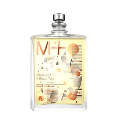 Molecule 01 + Black Tea by Escentric Molecules – Iso E Super with black tea and maté, radiant woody-tea scent blending warmth and subtle bitterness