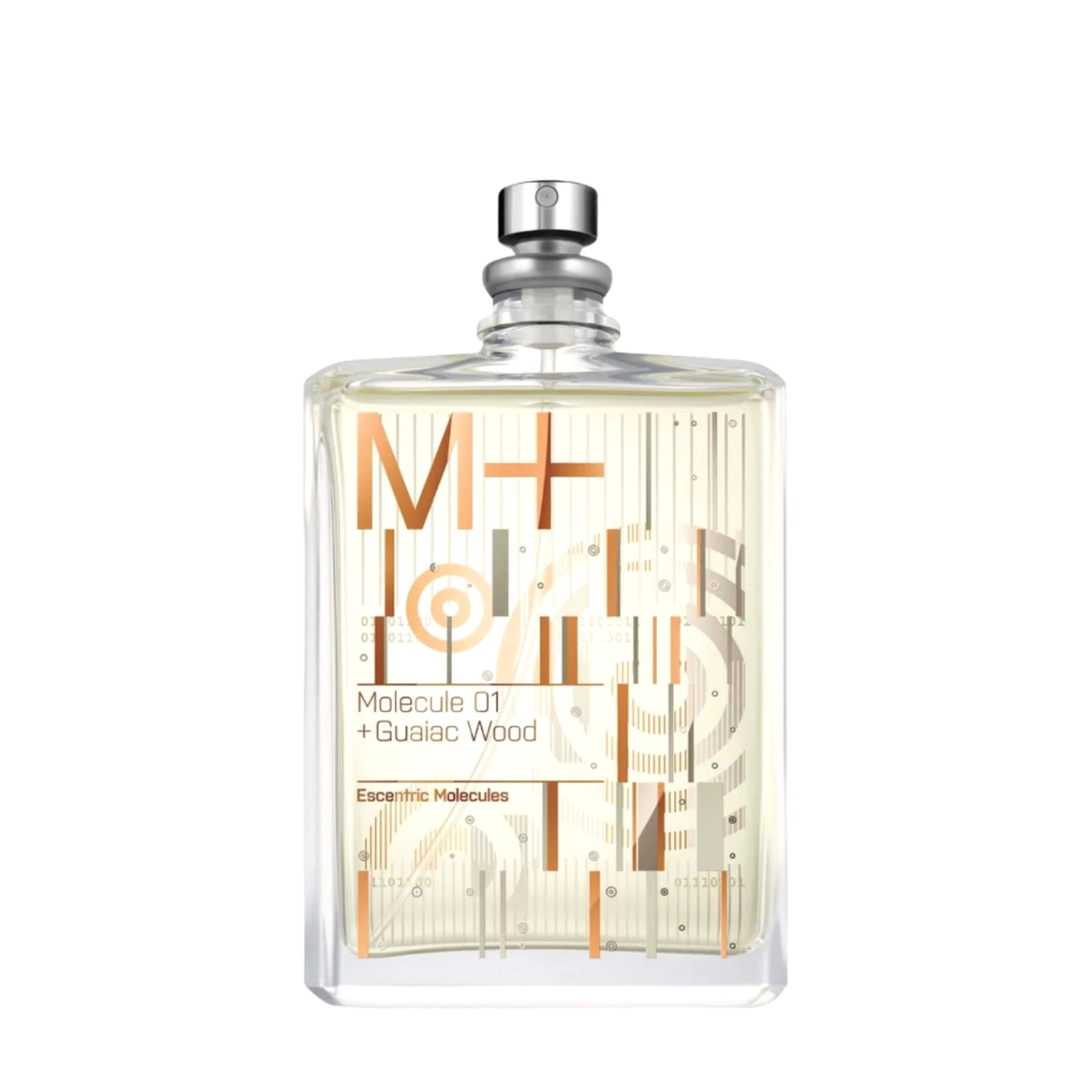 Molecule 01 + Guaiac Wood by Escentric Molecules – smoky woody fragrance blending Iso E Super with guaiac wood for warm, velvety woods