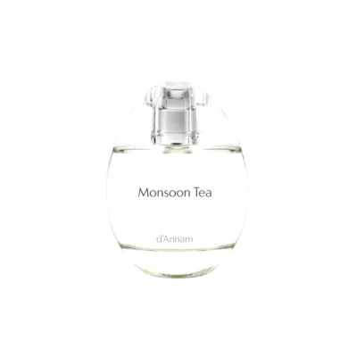 Monsoon Tea by d’Annam – green aromatic tea fragrance with black tea, bergamot, rain accord, jasmine, and vetiver.