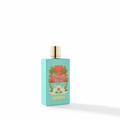 Passion Island by Mes Bisous perfume bottle – tropical floral amber fragrance with coconut, ylang-ylang, vanilla, and musk evoking exotic romance and sunlit escape.
