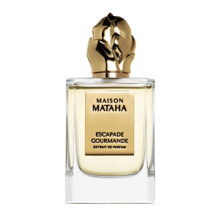 Escapade Gourmande by Maison Mataha – luxurious vanilla and caramel perfume with white musk and amber warmth.