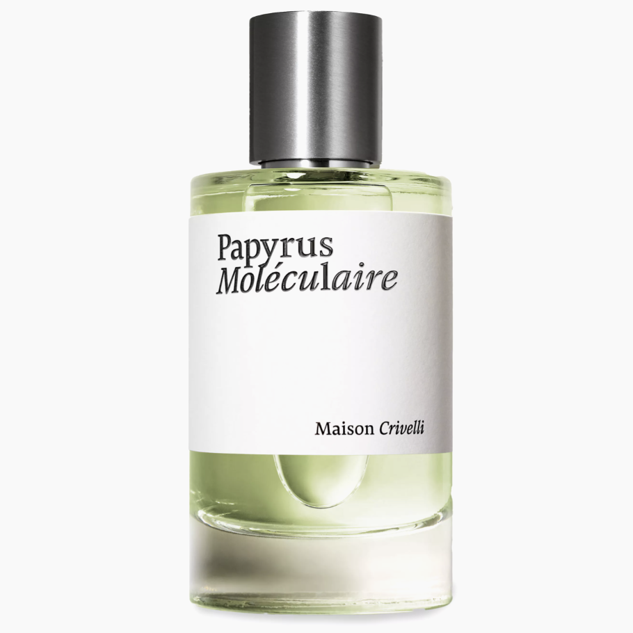 Papyrus Moléculaire by Maison Crivelli perfume bottle – woody aromatic fragrance with papyrus, vetiver, and resins evoking sophistication, texture, and modern depth.