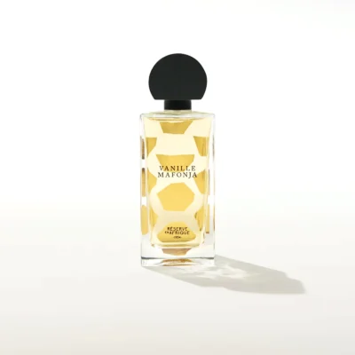 Vanille Mafonja by Réserve en Afrique perfume bottle – spicy salty vanilla fragrance with cinnamon, pink pepper, and dark amber evoking tropical moonlit nights.