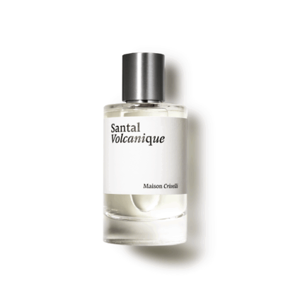 Santal Volcanique by Maison Crivelli perfume bottle – smoky spicy sandalwood fragrance with ginger, cardamom, coffee, and lime evoking scorched woods and volcanic energy.