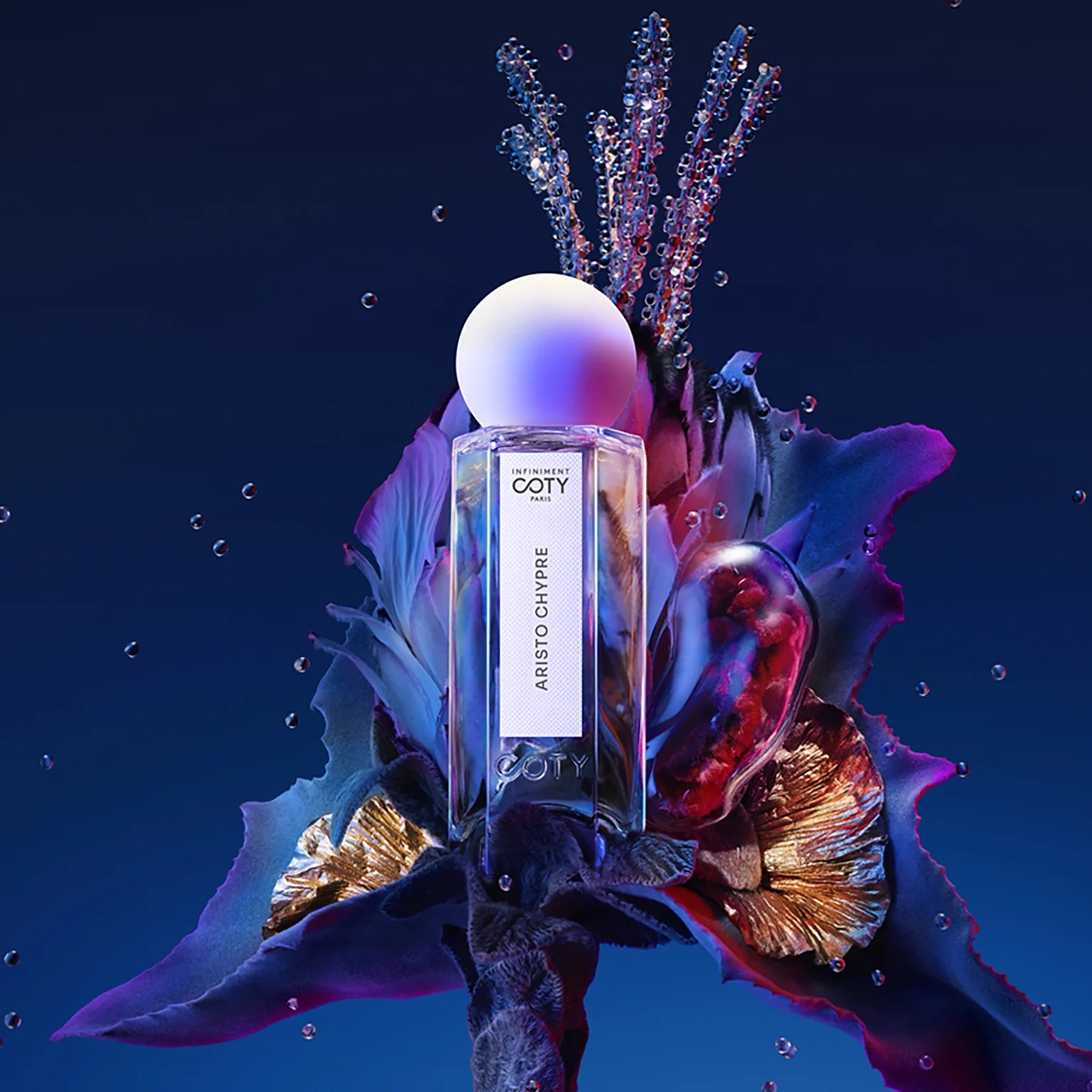 Aristo Chypre by Infiniment Coty – rich chypre fragrance with patchouli, rose and green facets evoking timeless elegance and bold presence