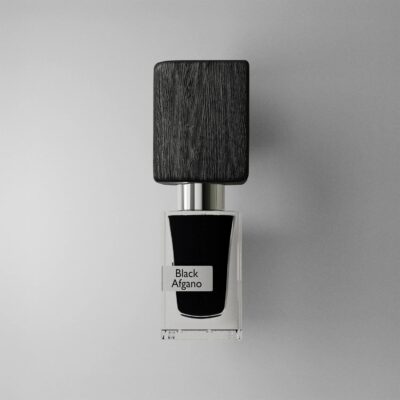Black Afgano by Nasomatto perfume bottle – deep smoky amber fragrance with coffee, oud, and incense evoking mystery, opulence, and dark sensuality.