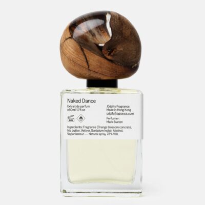 Naked Dance by .Oddity perfume bottle – warm amber floral fragrance with rose, tobacco, and honey evoking intimacy, vulnerability, and magnetic sensuality.