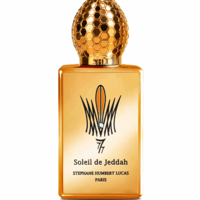 Soleil de Jeddah – Mango Kiss by Stéphane Humbert Lucas 777 perfume bottle – luminous fruity amber fragrance with mango, jasmine, and vanilla evoking exotic luxury.