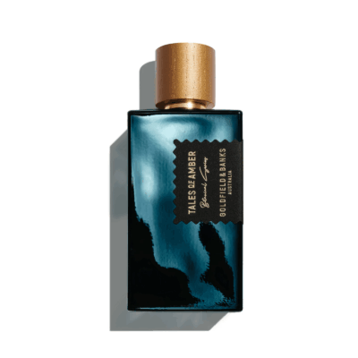 Tales of Amber by Goldfield & Banks – luminous amber fragrance with iris, sandalwood, and benzoin evoking warmth, sophistication, and timeless allure.