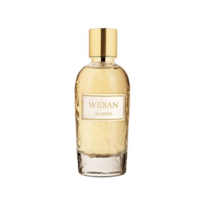 Almond by Widian perfume bottle – smooth amber gourmand fragrance with almond, tonka bean, and vanilla evoking cozy luxury and refined sensuality.
