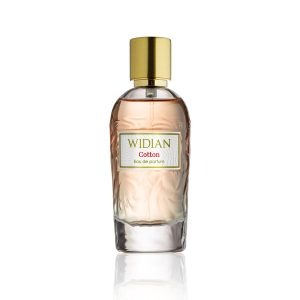 Rose Arabia Cotton by Widian perfume bottle – soft floral musk fragrance with rose, white musk, and vanilla evoking airy comfort and modern luxury.