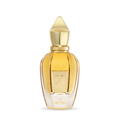 La Capitale by Xerjoff perfume bottle – sensual amber gourmand fragrance with strawberry, caramel, and leather evoking Parisian luxury and intrigue.