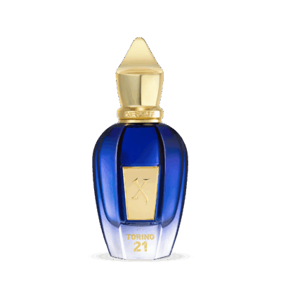 Torino 21 by Xerjoff perfume bottle – bright aromatic green fragrance with mint, lemon, basil, and thyme evoking energetic freshness.